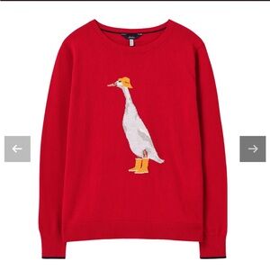 Joules Red Sweater with Duck Motif